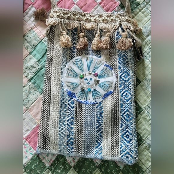 Handmade Artsy Boho Sun Crossbody Pouch - Picture 11 of 14